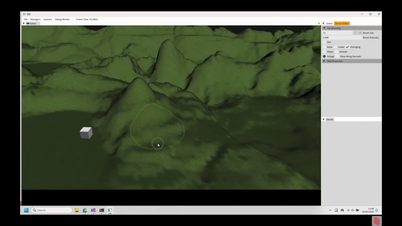 Preview of Custom C++ Terrain Editor